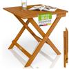 Juskys® Tavolo laterale Zadar S - mobile compatto richiudibile in acacia trattata per esterni, formato 46x46x46 cm peso 3 kg
