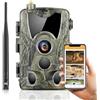 VanBangTec Fototrappola 4G APP, 4K 120MP Fototrappola con SIM Telefonica Invio Foto, Video in Diretta Fotocamera Caccia Notturna, Movimento Attivato Impermeabile Fototrappole Infrarossi - HC801PRO