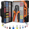 Preciva Set di Pinza Crimpatrice Professionali, 1230 PCS [0,25-6mm²] Puntalini con Cassetta, Pinza Capicorda, Puntalini Elettrici a Crimpare, Attrezzi Elettricista, Set di Capicorda Elettrici