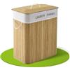 Juskys Cesto da bucato in bambù Curly 100 litri naturale - Cestino da biancheria con coperchio, maniglia e 2 scomparti - Borsa per bucato in tessuto Cestino da biancheria rimovibile e lavabile