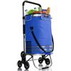 Juskys Trolley per la spesa 3 in 1 per scale - 56 l moderno e pieghevole - Trolley per salire le scale - Carrello e borsa - Trolli blu scuro