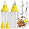CukkiCakes (2) Bottiglie 60ml + (4) Bocchetta per Pasticceria (Taglia M) Set di 6 pz | Bottiglia Glassa per Decorare Biscotti | Scrivi, Disegna e Decora, Cupcake, Torte Usalo per Coloranti Alimentari