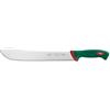 Sanelli linea Premana Professional Coltello Scimitarra Larga XL, Acciaio inox, Verde/Rosso, lunghezza lama 30 cm.
