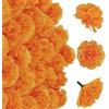 dinghaole 20 ghirlande di fiori artificiali arancioni, decorazione per festival, testa di calendula, utilizzata per casa, feste, matrimoni, mascella, tavolo da pranzo, decorazione centrale