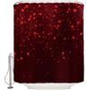 Set tenda doccia bagno San Valentino decorazione cuore rosso tessuto polies (CD)