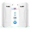 KuWFi Gigabit WLAN Bridge Set 5,8 GHz 3 KM Point to Point Outdoor WiFi Bridge con adattatore PoE da 24 V, 2 porte RJ45, antenna 14 dBi, PtP/PtMP Wireless Ethernet Bridge per Starlink/monitoraggio/giardino
