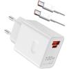 Witfoam Caricabatterie USB-C 100W SuperCharge per HONOR Magic7, 200 Pro, 400 Lite, Mate 60 Pro, 2 Porte PD Caricatore Rapido con Cavo 6A 2M, Compatibile con HONOR Magic6, Pura 70 Ultra, Nova 12 Ultra