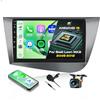 Fuluku 4+64GB Autoradio Android 15 per Seat Leon 2005-2012 Touch Screen 9 | Wireless Carplay Android Auto, Stereo Auto Bluetooth,GPS Navi, Telecamera Posteriore, FM RDS, WiFi, SWC