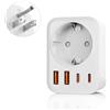 Oliveria Adattatore da Viaggio USA 5 in 1, Spina Germania con 2 USB 2 tipo C (3,4 A), 1 AC, Adattatore USA per America, Canada, Thailandia, Messico