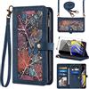 Asuwish Custodia a portafoglio per Samsung Galaxy Note 9 con pellicola protettiva in vetro temperato e cinturino da polso a tracolla in pelle con cerniera porta carte di credito supporto cellulare Note9 non