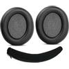 HTINDUSTRY Cuscino sostitutivo per padiglioni e fascia compatibile con Anker Soundcore Space Q45 Bluetooth Wireless Over-Ear cuffie con pelle proteica più morbida/memory foam