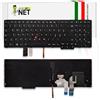 new net - Tastiera Compatibile con Notebook Lenovo Thinkpad Yoga 15 (Type 20DQ, 20DR) [Frame Nero - Trackpoint - Retroilluminata - Layout ITA]