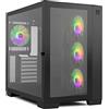 NOX XTREME PRODUCTS ASTRA- Semitorre Micro ATX;ATX, laterale e frontale in vetro temperato, ventilatori EASYLINK LED ARGB, fino a 10 ventole, grafiche di grandi dimensioni, USB 3.0, nero