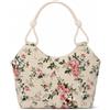 FORRICA Borsa Donna Grande in Tela Shopper Floreale Borsa a Spalla | Borsetta Donna Leggera con Chiusura Magnetica, Manici in Corda, Uso Quotidiano, Lavoro, Viaggio, Spiaggia, Rosa Vintage