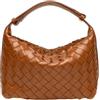 Generic HJDMO Borsa a mano in tessuto da donna in ecopelle borsa hobo con chiusura a zip borsa a tracolla lavoro quotidiano nero beige marrone caffè grigio, Marrone, 21cm×12cm×13.5cm