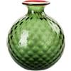 Venini / Monofiore Balloton / vaso / verde mela, filo rosso / vetro soffiato lavorato a mano - 100.18 VM-RV