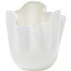 Venini - Snow / Fazzoletto / vaso / lattimo interno talpa / vetro opalino, soffiato e lavorato a mano - 700.04 LA-TP