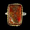 Egemdiamond Anello In Argento Sterling 925 Ammolite Antico 12.1ct Fatto A Mano 7.5