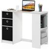 Furinno JAYA scrivania moderna per studio computer, Bianco/Nero