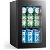 Electactic Mini frigorifero da 24 lattine da 0,6 mm, refrigeratore per bevande non da incasso per camera da letto, cucina e bar di casa, controllo touch LED, temperatura regolabile da 10 °C a 30 °C