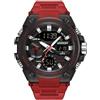 findtime Orologio militare, da uomo, digitale, militare, per attività all'aria aperta, grande, 5 ATM, impermeabile, digitale, cronografo, da uomo, colore nero e verde