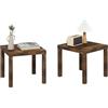 Furinno Tavolino Laterale Quadrato Classico Homey, Set di 2, Pino Ambra