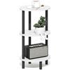 Furinno TURN-N-TUBE comodino, comodino ovale a 3 ripiani alto 27.6", tavolino da letto con ripiani aperti per camera da letto, soggiorno, bianco
