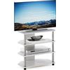 Furinno 15093WOKSS Supporto 4 Piani per Tv Fino a 25", Montaggio Facile, Legno, Rovere Bianco