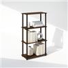 Furinno TURN-N-TUBE Libreria, Libreria a 4 Ripiani, Libreria con Espositore Compatto Multiuso, 29.5 x 60 x 109.7 cm, per Soggiorno, Camera da Letto, Studio, Noce/Marrone