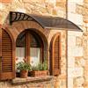 Garvee Pensilina Tettoia da Esterno 100x150 cm in Policarbonato Trasparente, Protezione UV, Resistente a Pioggia e Neve, Telaio in Alluminio, Facile Installazione per Porta, Balcone, Finestra, Marrone