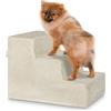 Juskys Scaletta per animali Juskys, 36 cm, a 3 gradini con peluche lavabile, per cani e gatti, ideale per letto, divano, sofà e auto - Rivestimento beige