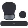 MOSISO Supporto Poggiapolsi Mouse Pad&Tastiera,Tappetino Mouse Ergonomico | Curvo Sottobicchiere,Base Antiscivolo,Relief Pain Casa/Ufficio Cuscino Tipo Easy,Soft Cloth Memory Foam Concav,Grigio Ardesia