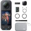 Insta360 X5 Essentials Bundle-8K - Action Camera impermeabile a 360°, include bastone per selfie, batteria extra, custodia per ricarica rapida, protezioni per lenti standard, copriobiettivo, custodia