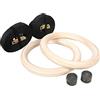 CCLIFE Anelli Ginnastica di Legno con Cinghie Fibbie Regolabili Attrezzo Sport Professionale Ideale per Il Muscolo Up, Pull Up & Training Muscolare-ZERRO