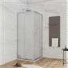 DEGHI Box doccia 80x80 cm doppio scorrevole vetro temperato 6mm stampato 185h - Young
