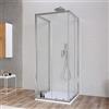 DEGHI Box 3 lati 80x80x80 cm doppio scorrevole vetro temperato 6mm trasparente 185h - Young