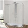 DEGHI Box 3 lati 80x170x80 cm doppio scorrevole vetro temperato 6mm trasparente 185h - Young