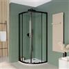 DEGHI Box doccia semicircolare 75x75 cm in vetro temperato 6 mm trasparente 185h con profilo nero - Young