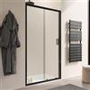 DEGHI Nicchia doccia scorrevole 115 cm in vetro temperato 6 cm trasparente 185h con profilo nero - Young