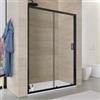 DEGHI Nicchia doccia scorrevole 140 cm in vetro temperato 6 cm trasparente 185h con profilo nero - Young