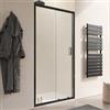 DEGHI Nicchia doccia scorrevole 100 cm in vetro temperato 6 cm trasparente 185h con profilo nero - Young