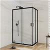 DEGHI Box doccia 70x120 cm in vetro temperato 6 mm trasparente 185h con profilo nero - Young