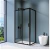 DEGHI Box doccia 70x100 cm scorrevole in vetro temperato 6 mm trasparente 185h e profilo nero - Young