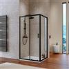 DEGHI Box doccia 80x100 cm scorrevole in vetro temperato 6 mm trasparente 185h e profilo nero - Young