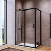 DEGHI Box doccia 70x120 cm scorrevole in vetro temperato 6 mm trasparente 185h e profilo nero - Young