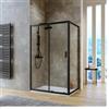 DEGHI Box doccia 80x120 cm scorrevole in vetro temperato 6 mm trasparente 185h e profilo nero - Young