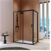 DEGHI Box doccia 80x130 cm scorrevole in vetro temperato 6 mm trasparente 185h e profilo nero - Young