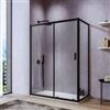 DEGHI Box doccia 70x140 cm scorrevole in vetro temperato 6 mm trasparente 185h e profilo nero - Young