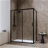 DEGHI Box doccia 90x140 cm scorrevole in vetro temperato 6 mm trasparente 185h e profilo nero - Young
