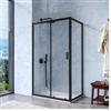 DEGHI Box doccia 70x115 cm scorrevole in vetro temperato 6 mm trasparente 185h e profilo nero - Young